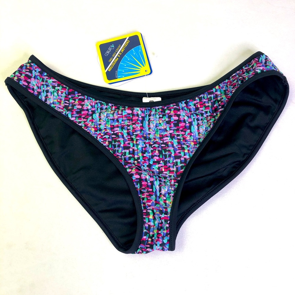 Fabletics Bajan Bikini Bottoms Abstract Swim Pool Vacation Colorful NWT UV
